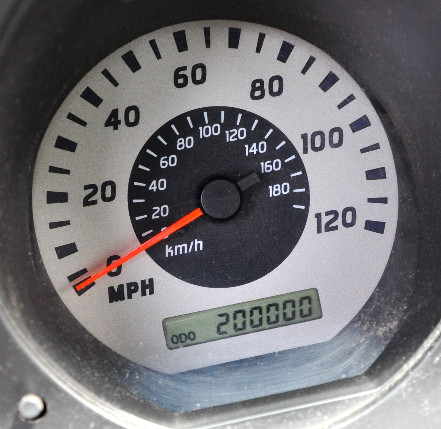 I noticed that the odometer was about to roll over to 200,000 miles, so I drove slowly, hoping to capture the moment for posterity.